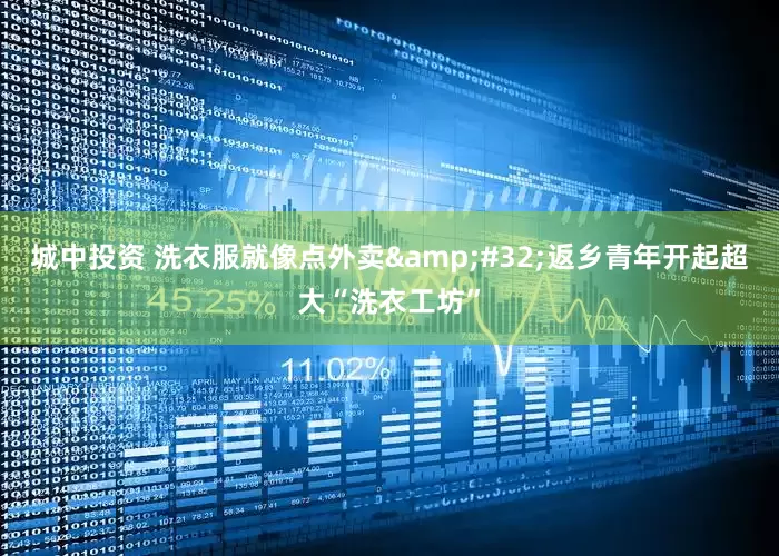 城中投资 洗衣服就像点外卖&#32;返乡青年开起超大“洗衣工坊”